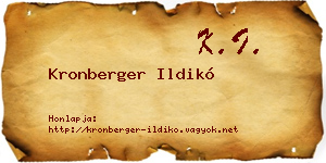 Kronberger Ildikó névjegykártya